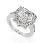 Amalia Heart Cut Halo Pave Engagement Ring Setting - Nivetta